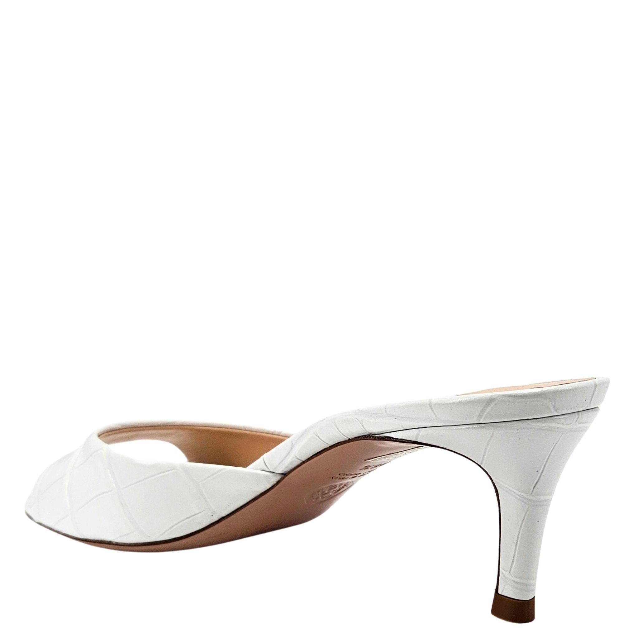 Madison Maison x Roberto Lexis Moc Croc Heel Sandal, Alternate, color, White