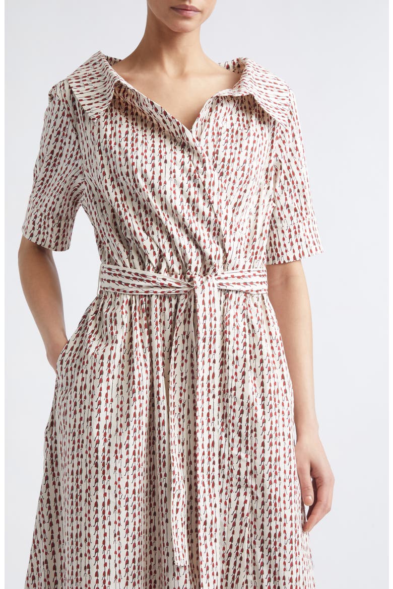 Lydia Stretch Cotton Poplin Midi Shirtdress, Alternate, color, STRAWBERRY BLUEBELL