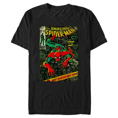 Marvel: Spider-man Marvel Spider-man The Amazing Spider-man Classic Comic Book Cover Graphic T-shirt In Black