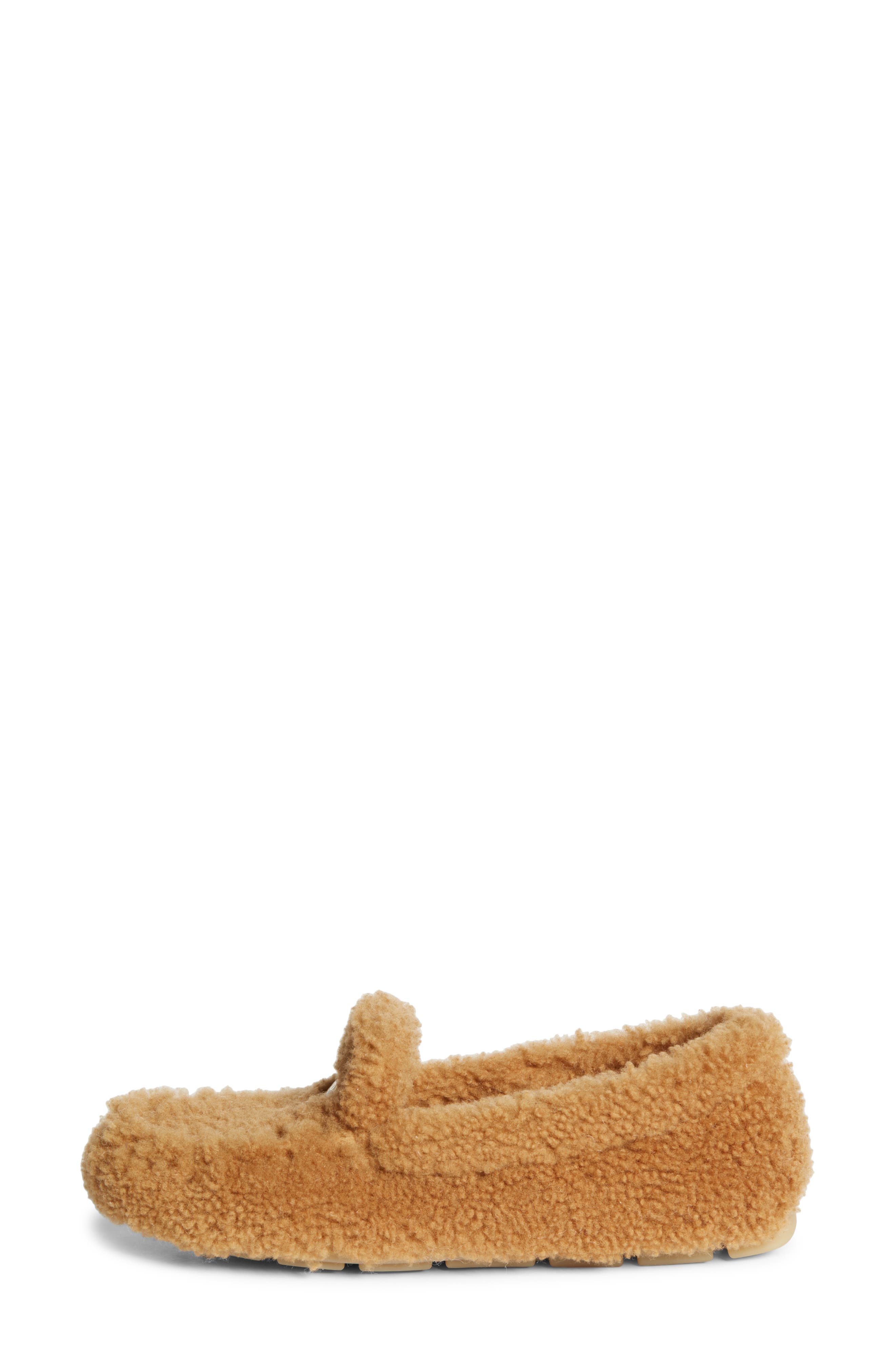 Prada Genuine Shearling Driving Shoe, Alternate, color, 