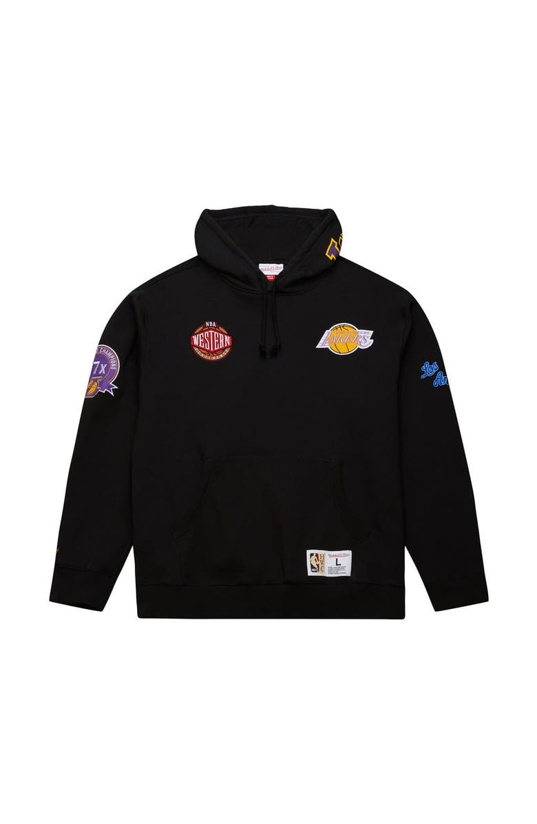 Mitchell & Ness Men's Mitchell & Ness Black Los Angeles Lakers Hardwood Classics Blackout Collection Pullover Hoodie, Alternate, color, Black