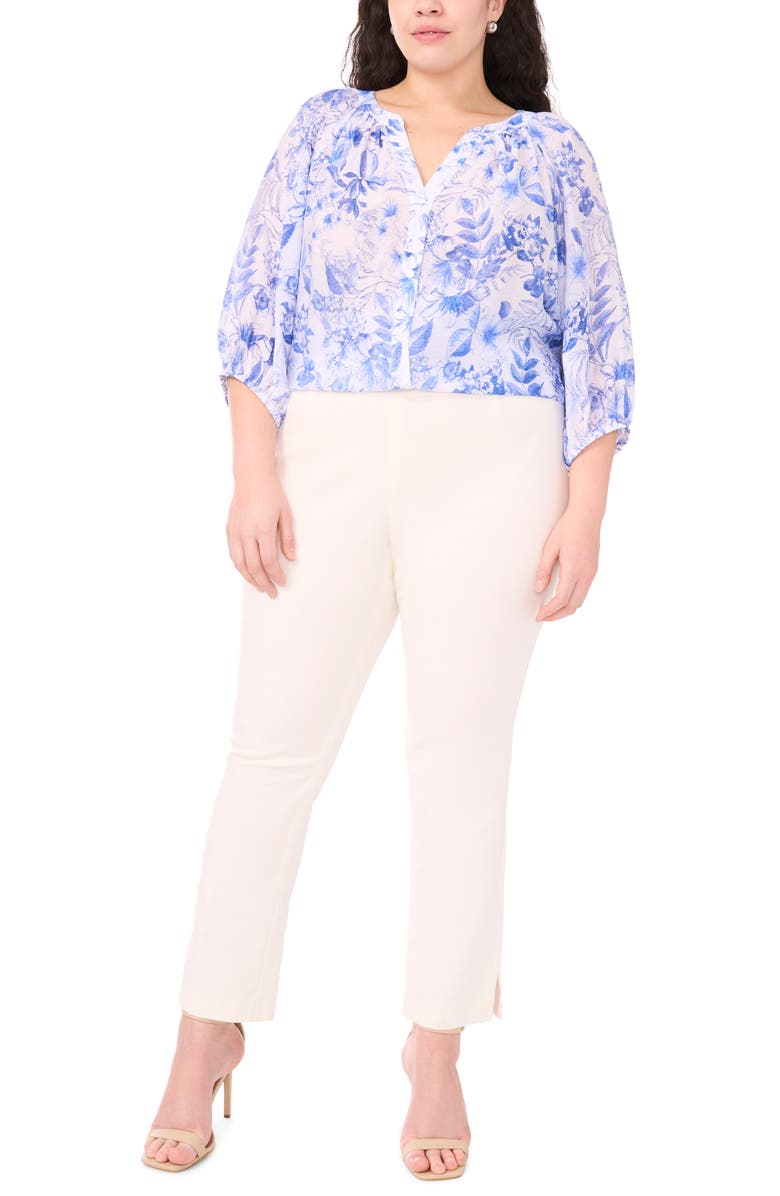 Halogen<sup>®</sup> Raglan Balloon Sleeve Top, Alternate, color, Bright White