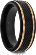 Larson Jewelers Baroque Titanium Diamond Pattern Wedding Ring