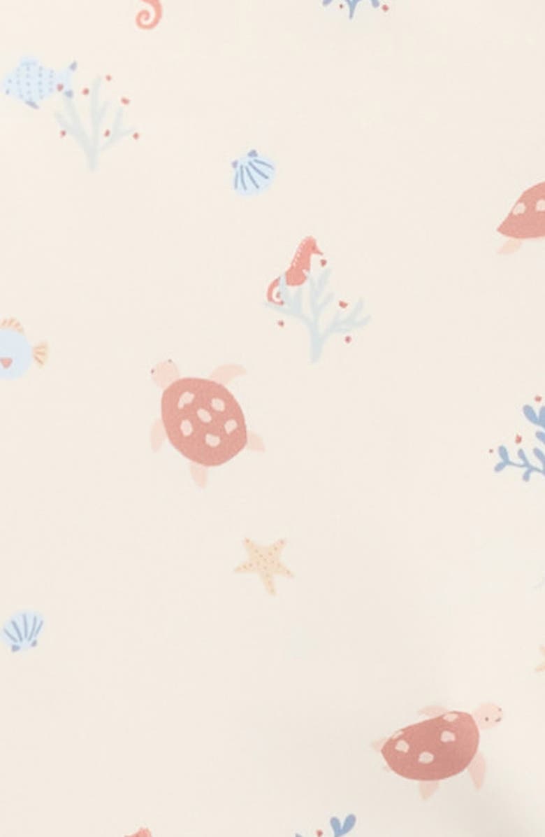 Rylee + Cru Kids" Aquatic Long Sleeve Two-Piece Rashguard Swimsuit, Alternate, color, Natural