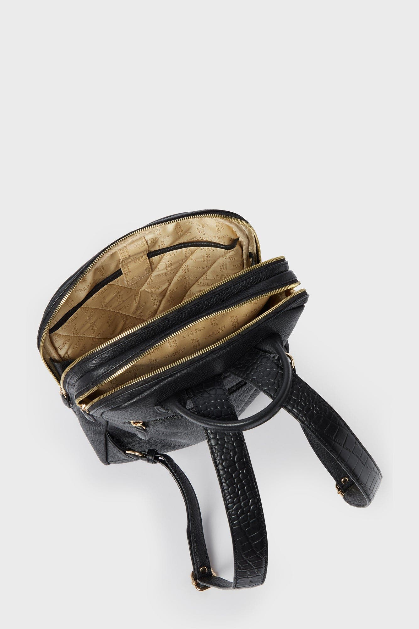 Osprey London The Kellie Leather Backpack, Alternate, color, Black