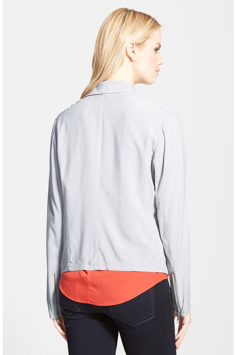 Draped Moto Jacket, Alternate, color, GREY SCONCE