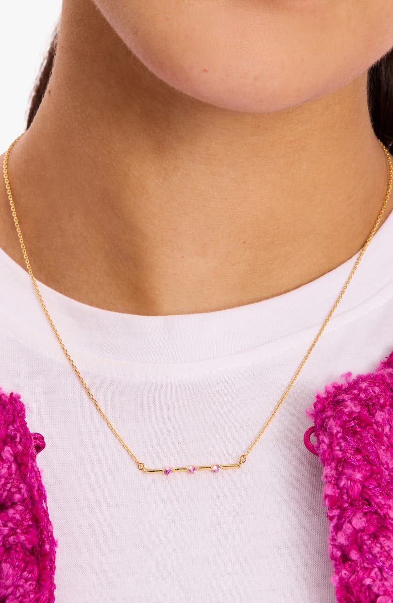 Kate Spade New York hint of shimmer bar pendant necklace, Alternate, color, Rose Gold
