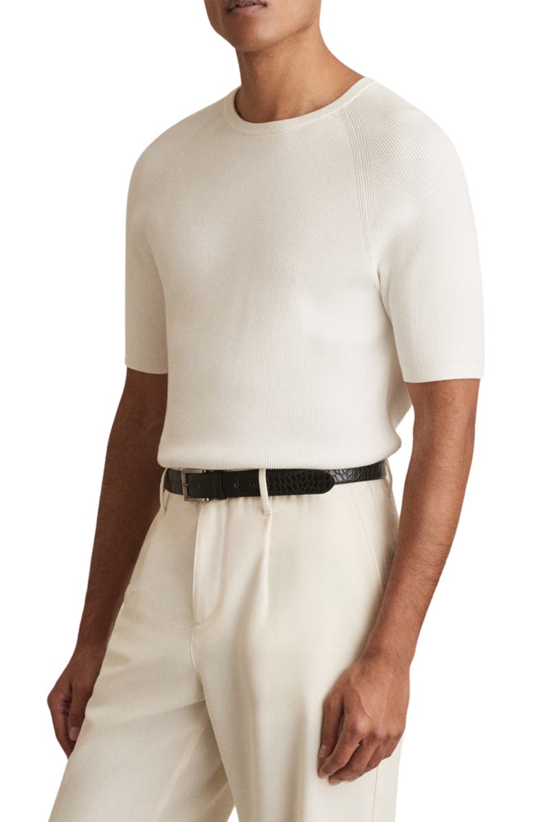 Reiss Amigo Rib T-Shirt, Main, color, White