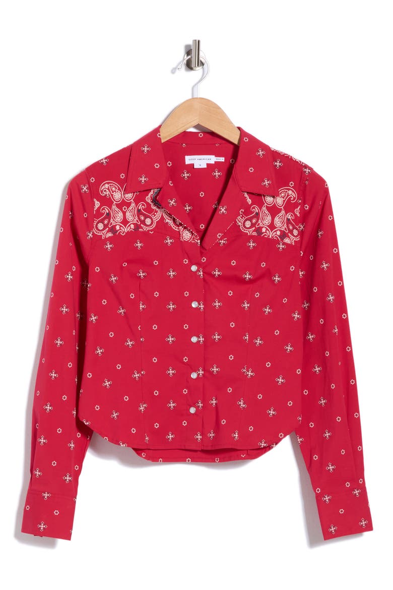 Dolly Tailored Poplin Shirt, Main, color, FLARE BANDANA PRINT