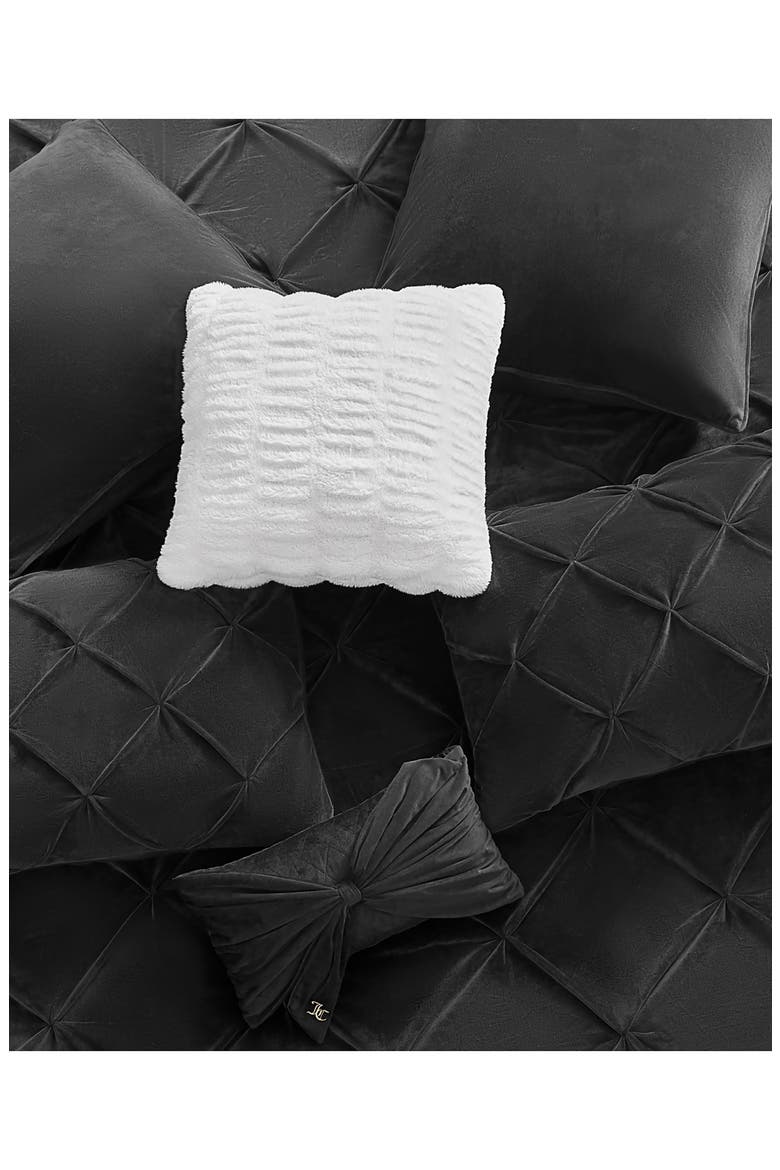 Kiss 5-Piece Pleat Plush Comforter Set, Alternate, color, BLACK