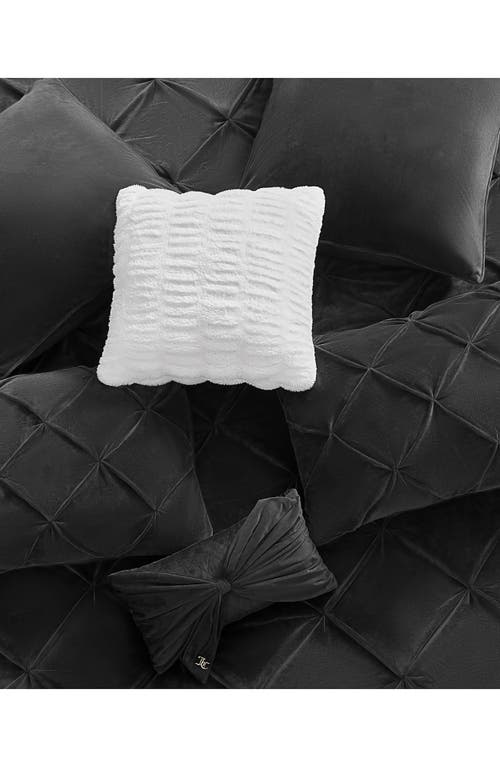 Juicy Couture Kiss 5-piece Pleat Plush Comforter Set In Black