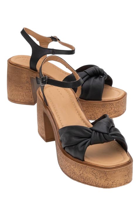 Tily Platform Wedge Leather Sandal