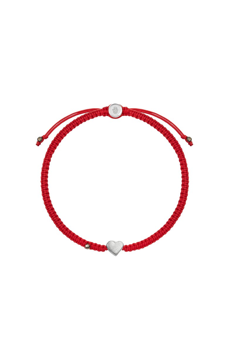 Karma and Luck Protected by Love - Red String Heart Charm Bracelet, Main, color, Red/Silver