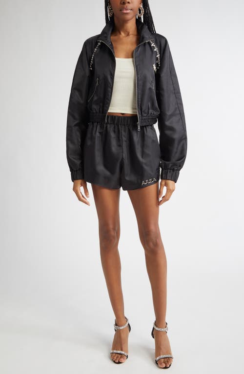 Area Crystal Trim Track Jacket In Black