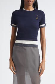 MONSE Triple Layer Short Sleeve Merino Wool Sweater