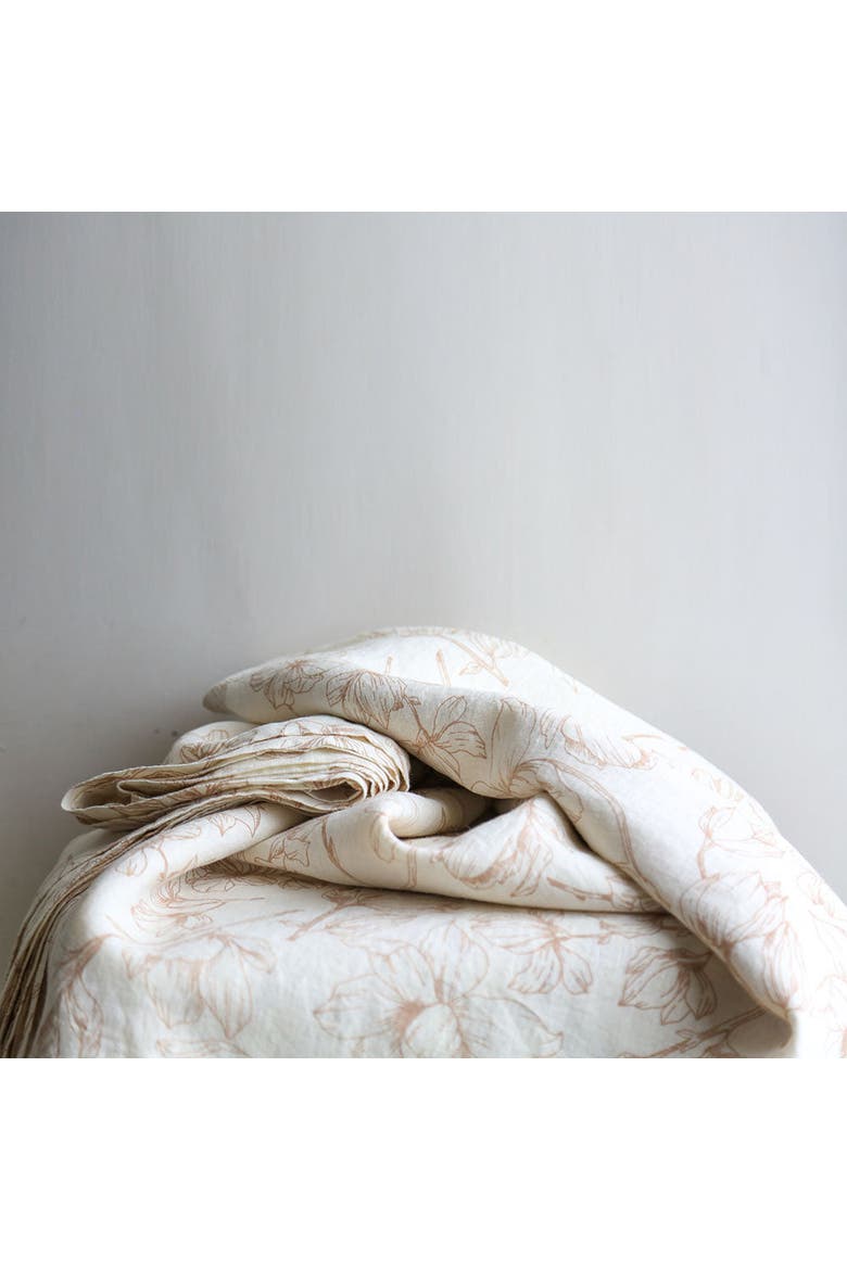 Blush Lilies Tablecloth, Alternate, color, Soft blush