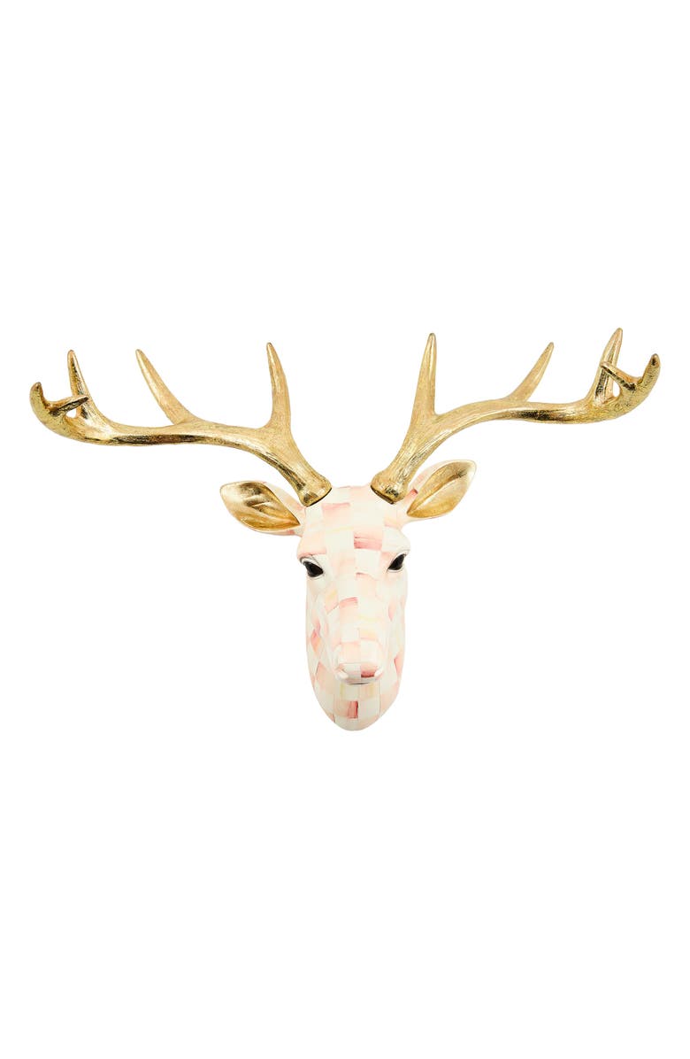 MACKENZIE CHILDS Rosy Check Deer Wall Decor, Main, color, Rosy