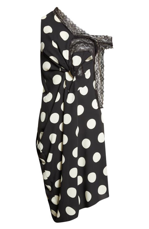 Polka Dot & Lace Asymmetric Dress