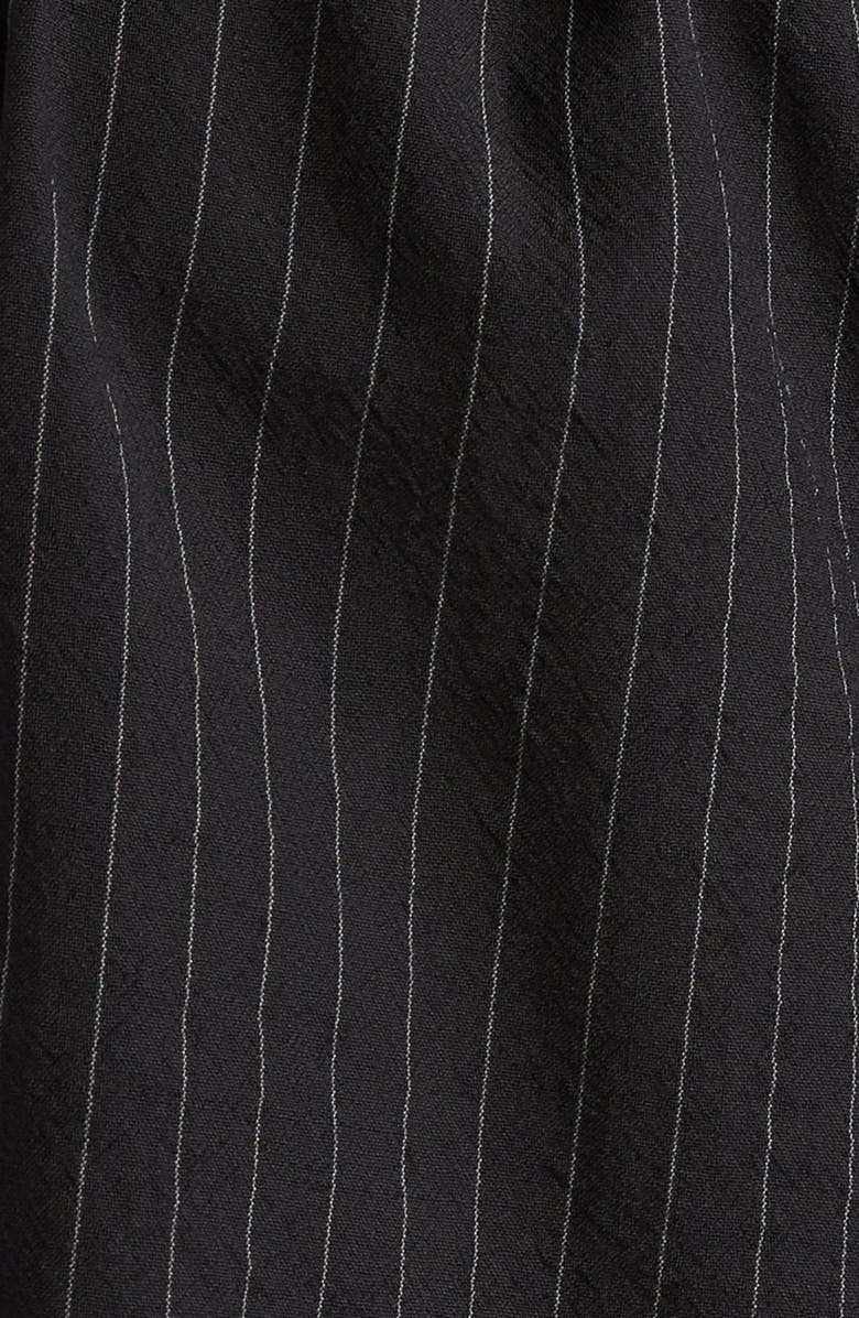 Akris punto Fiorellina Pinstripe Belted Bermuda Shorts, Alternate, color, Black-Cream