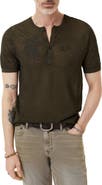 John Varvatos Cabras Wool Short Sleeve Henley Sweater