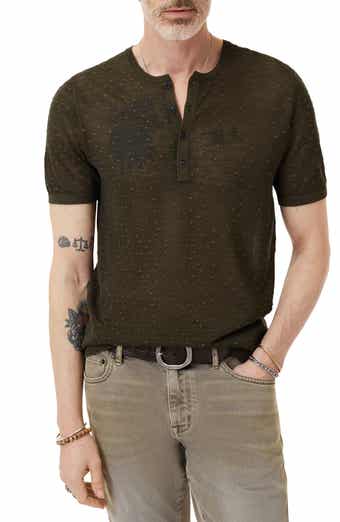 John Varvatos Cabras Wool Short Sleeve Henley Sweater