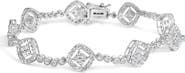 Haus of Brilliance Silver 3.0 Cttw Diamond Halo Square Shape Link Bracelet