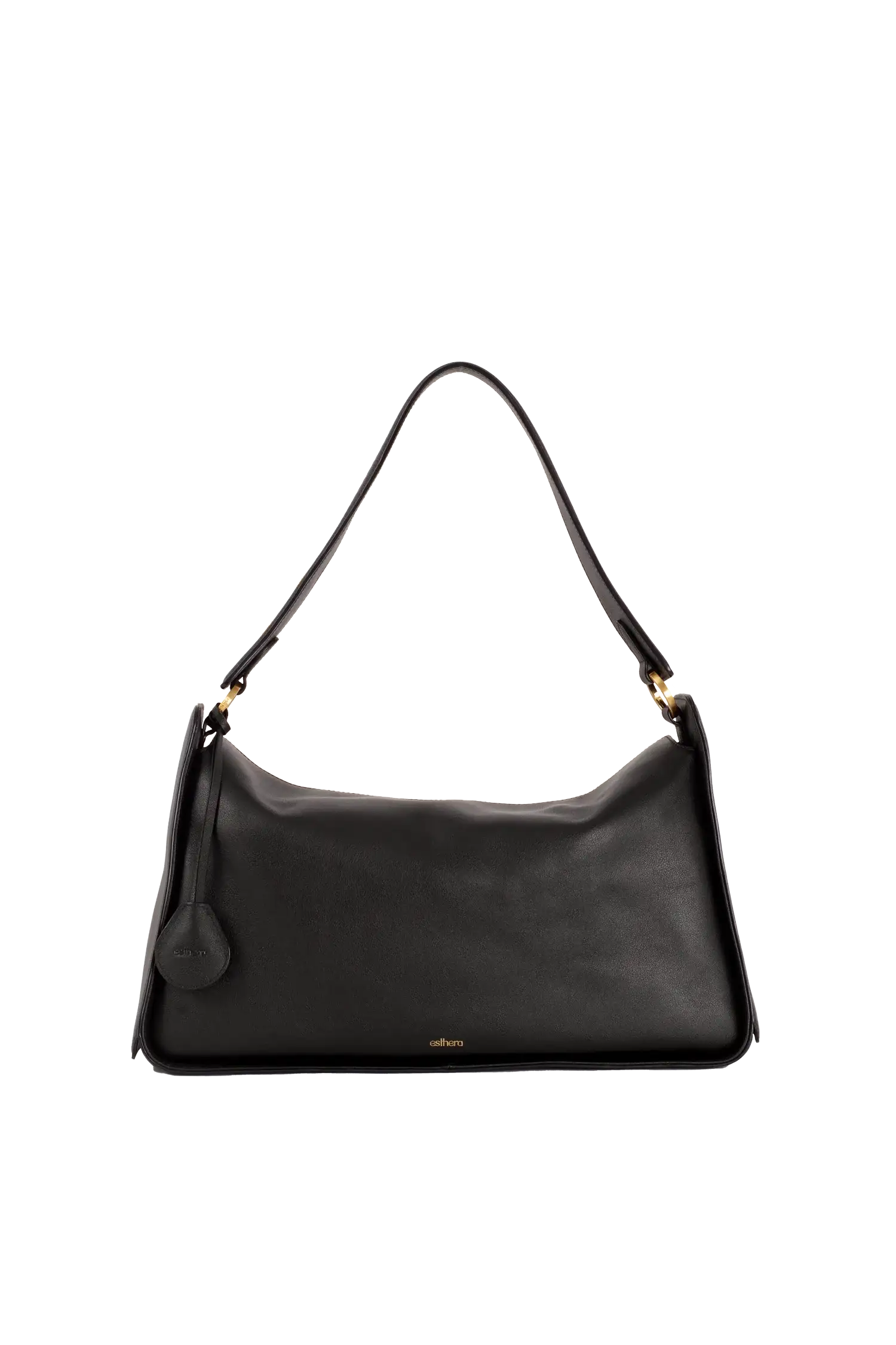 Esthera 10AM Maxi Leather Shoulder Bag, Alternate, color, Black
