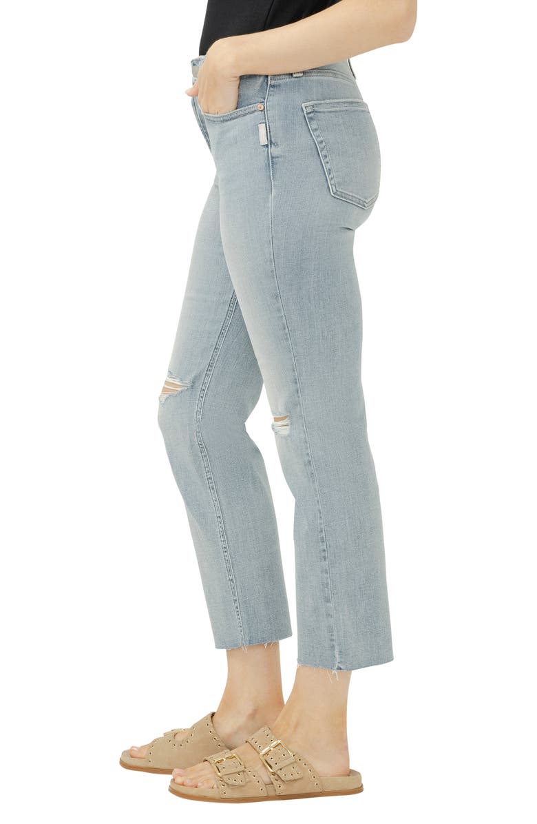 Silver Jeans Co. Most Wanted Ripped Mid Rise Ankle Straight Leg Jeans, Alternate, color, 