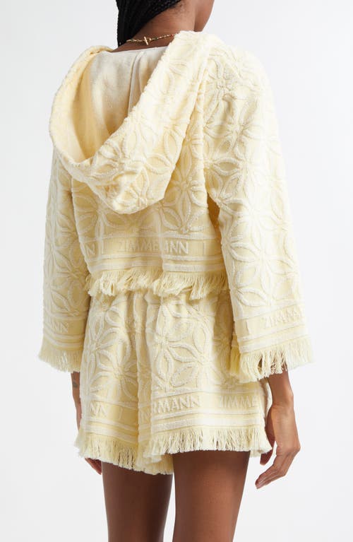 Shop Zimmermann Coco Jacquard Terry Cloth Hooded Top