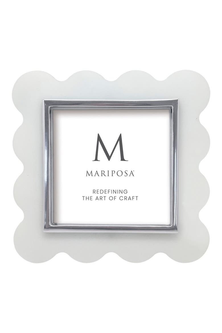 Mod White Scallop 4 x 4-Inch Picture Frame, Main, color, WHITE