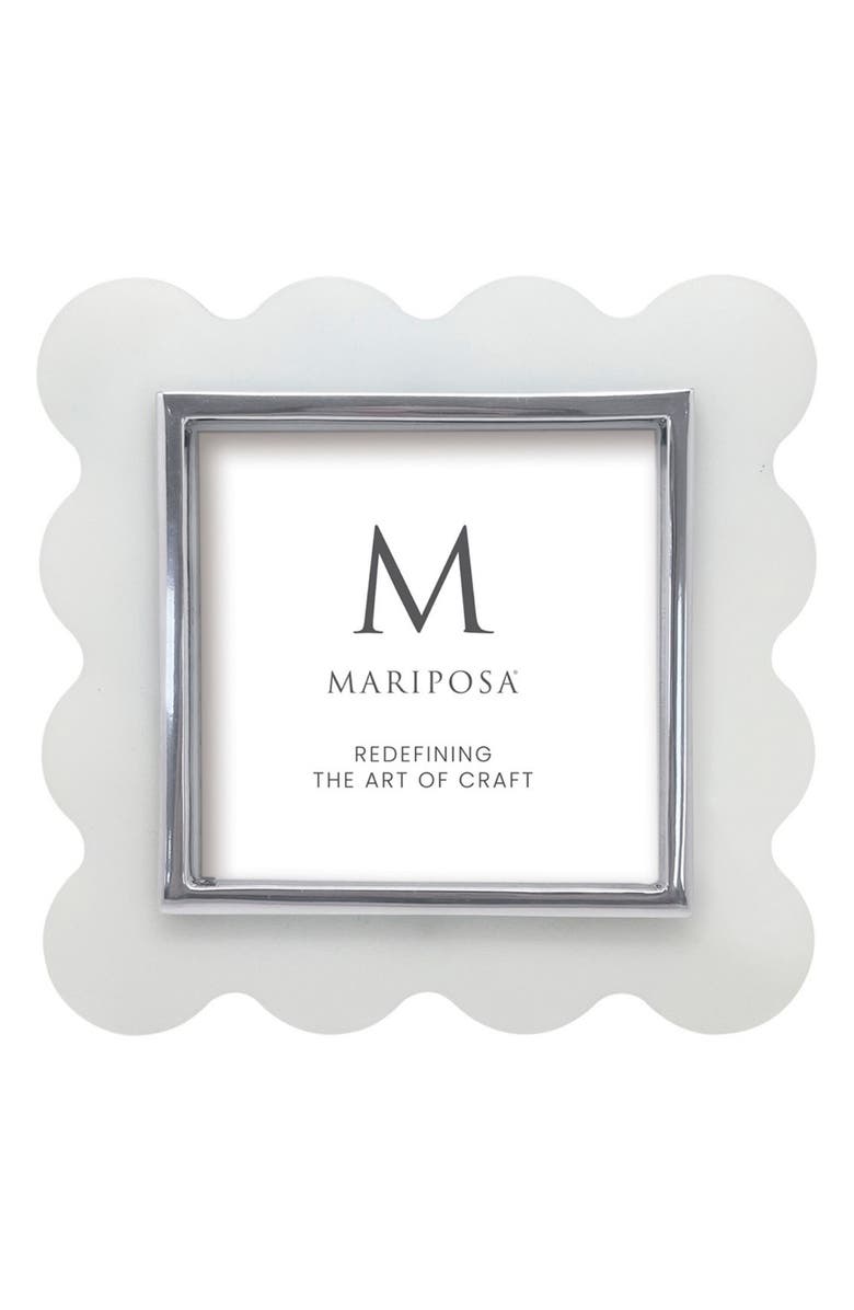 Mariposa Mod White Scallop 4 x 4-Inch Picture Frame, Main, color, White