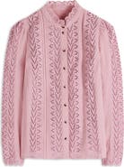 Boden Pintuck Cotton Broderie Anglaise Button-Up Shirt