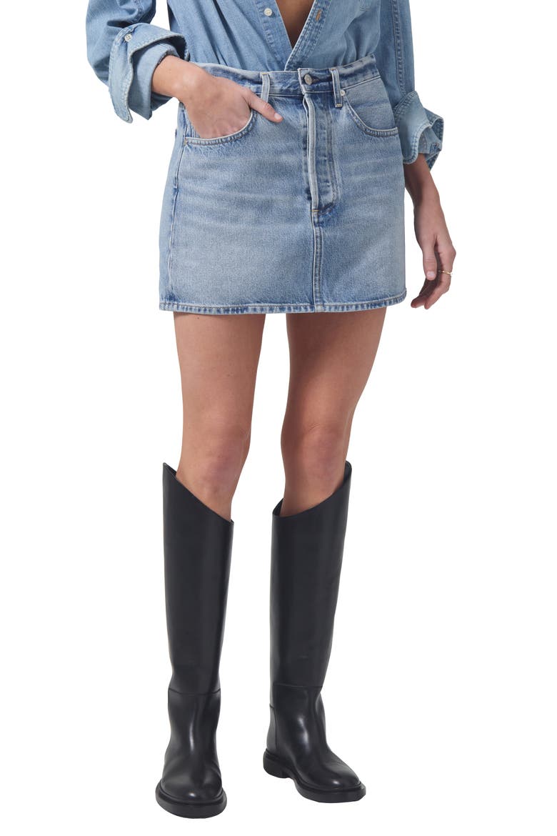 Ramona Denim Miniskirt, Main, color, FIESTA