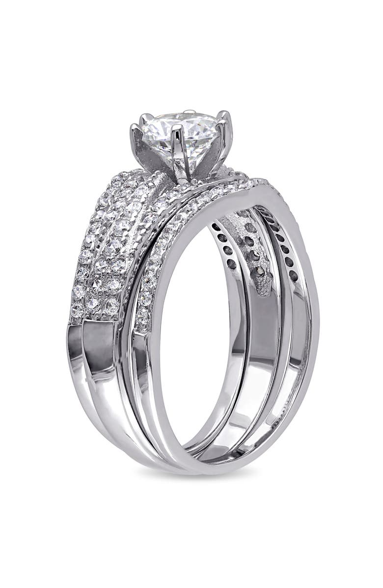 Julianna B. Cubic Zirconia Bridal Ring Set Sterling Silver, Alternate, color, Sterling Silver