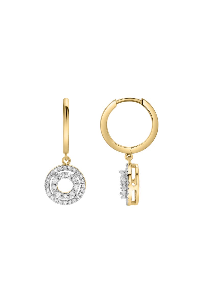 LuvMyJewelry Edwina Pave Round Diamond Drop Huggie Hoop Earrings in 14K Gold, Alternate, color, 14K White Gold