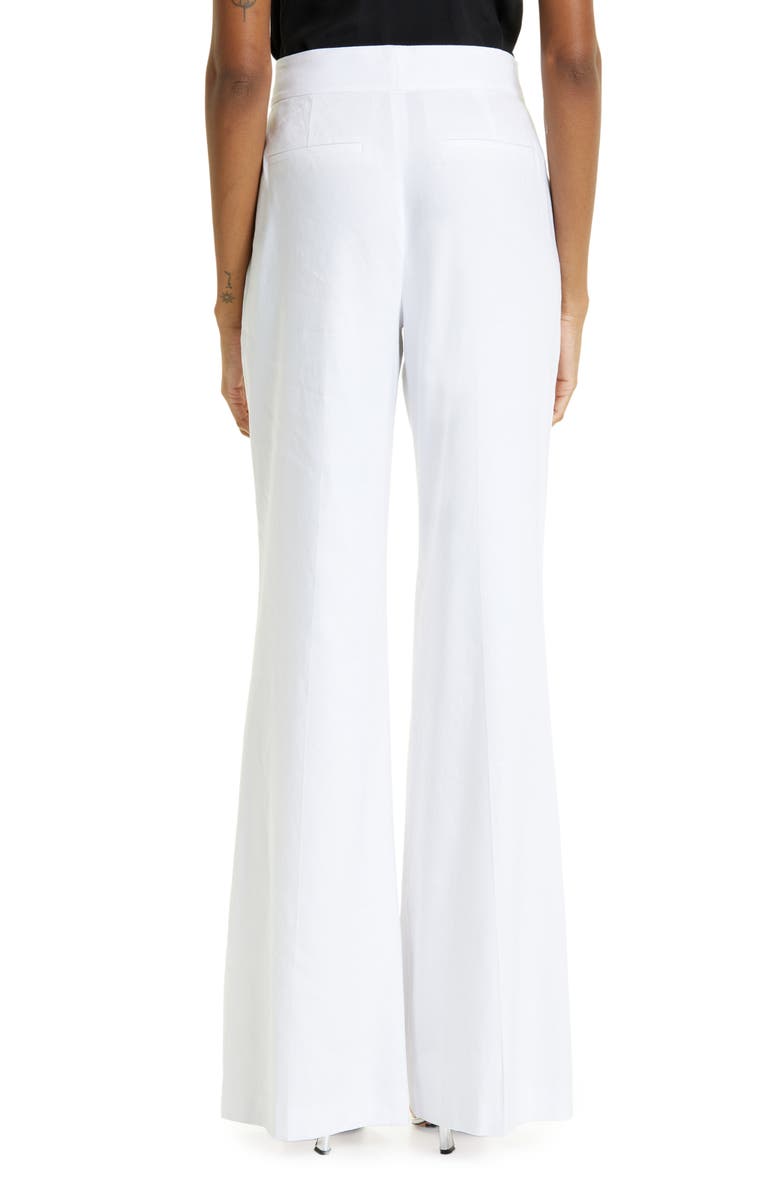 Alice + Olivia Dylan Wide Leg Linen Blend Pants, Alternate, color, White