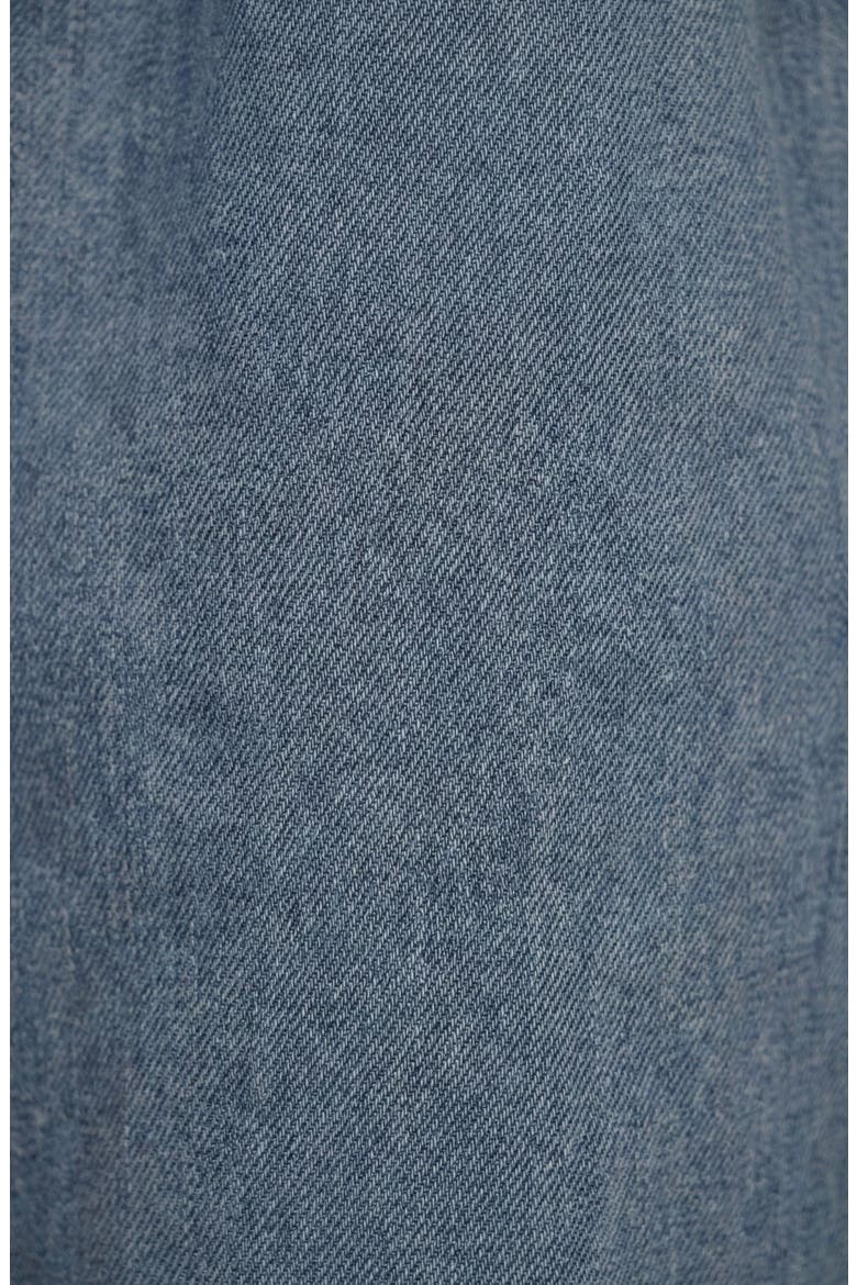 Denim Cap Sleeve Smocked Romper, Alternate, color, Medium Wash Blue