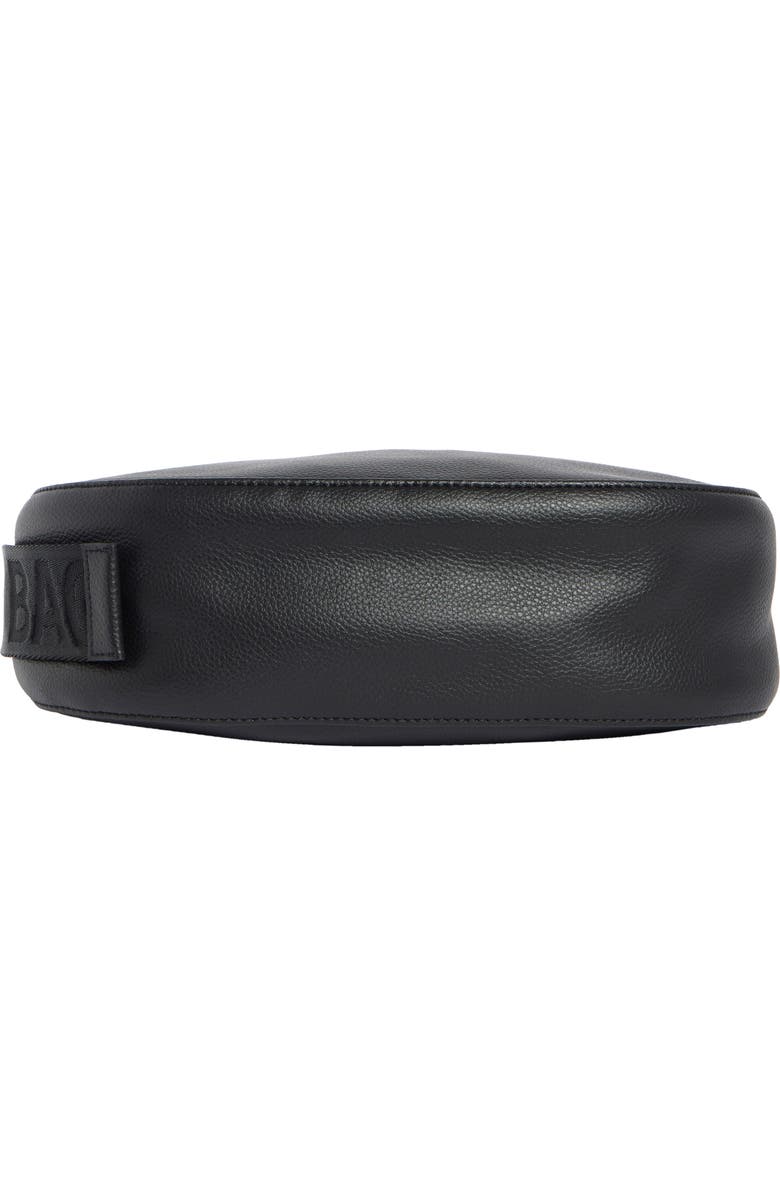 Baggu Small Recycled Leather Crescent Bag, Alternate, color, Black