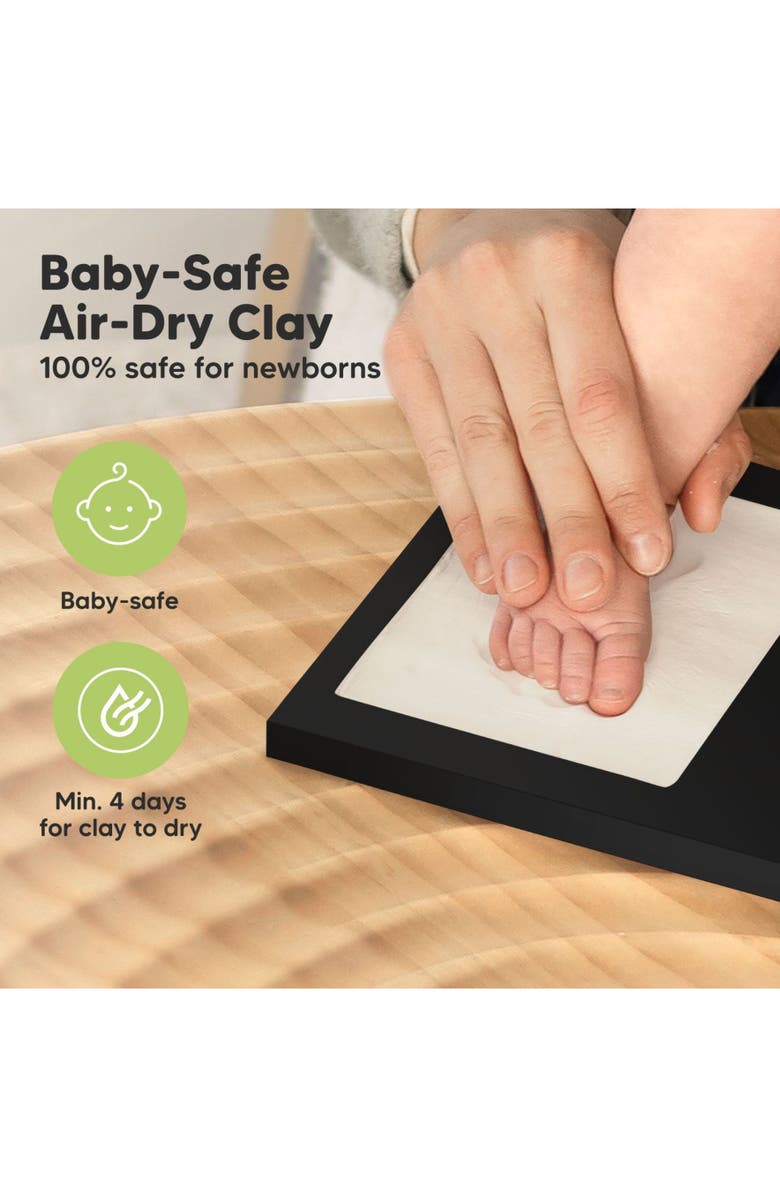 KeaBabies Baby Handprint & Footprint Keepsake Duo Frame, Alternate, color, Onyx Black