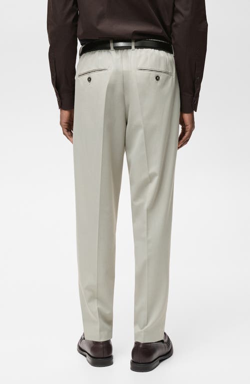 Mango Slim Fit Pants In Ice Grey