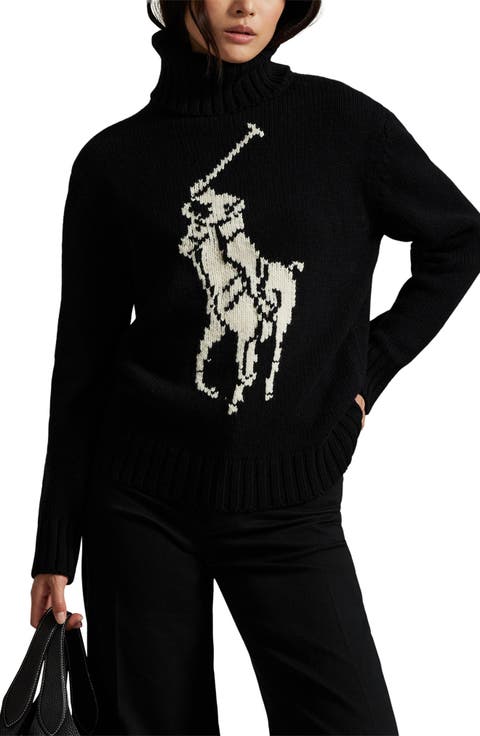 Big Pony Turtleneck Wool Sweater