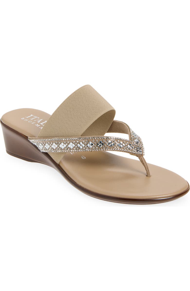 ITALIAN SHOEMAKERS Calver Wedge Sandal, Main, color, Taupe
