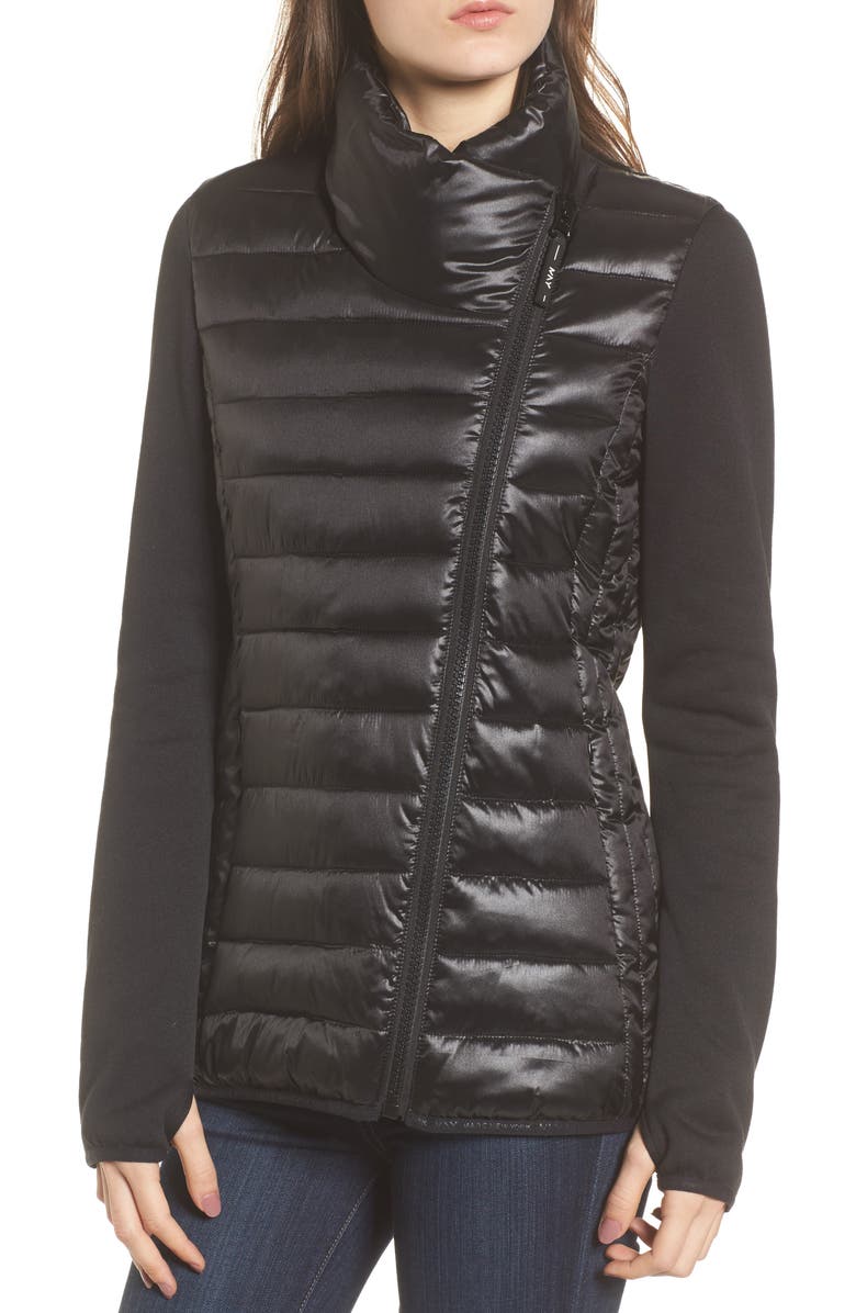 Marc New York Knit Sleeve Packable Puffer Jacket, Alternate, color, 