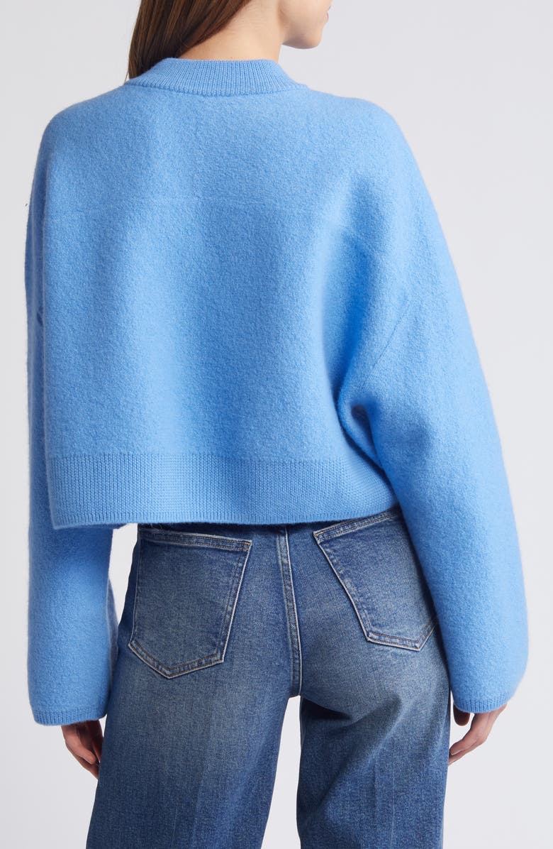 COS V-Neck Crop Wool Sweater, Alternate, color,