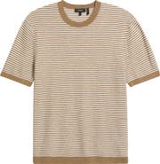 Theory Kolben Stripe Linen & Cotton Blend T-Shirt