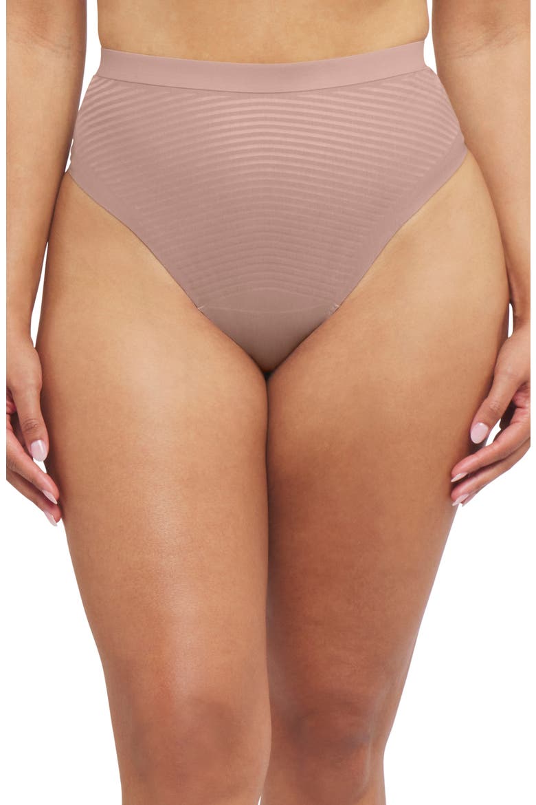 SPANXshape™ Invisible Cotton Blend Thong, Main, color, CAFE AU LAIT