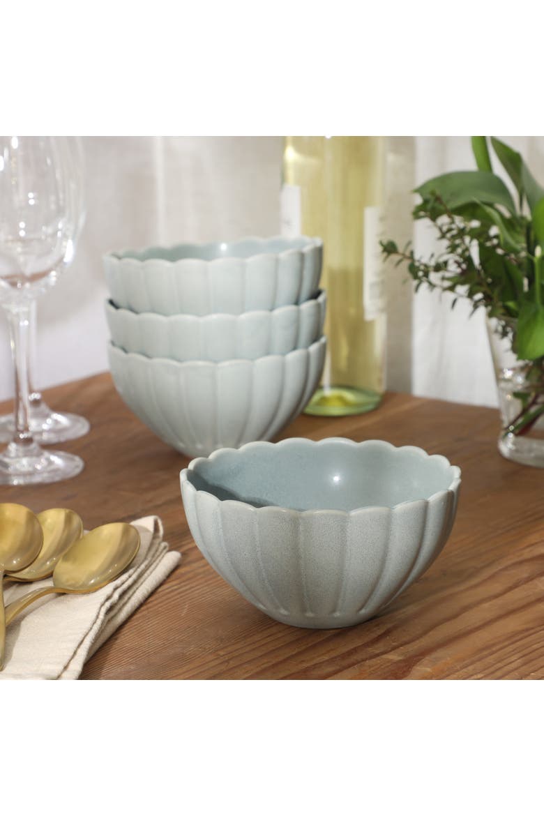 Bistro Fleur Stoneware Cereal Bowls Set, Alternate, color, Blue