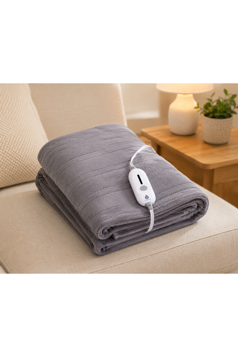 Electric Soft Microplush Heated Throw Blanket, Alternate, color, Grey