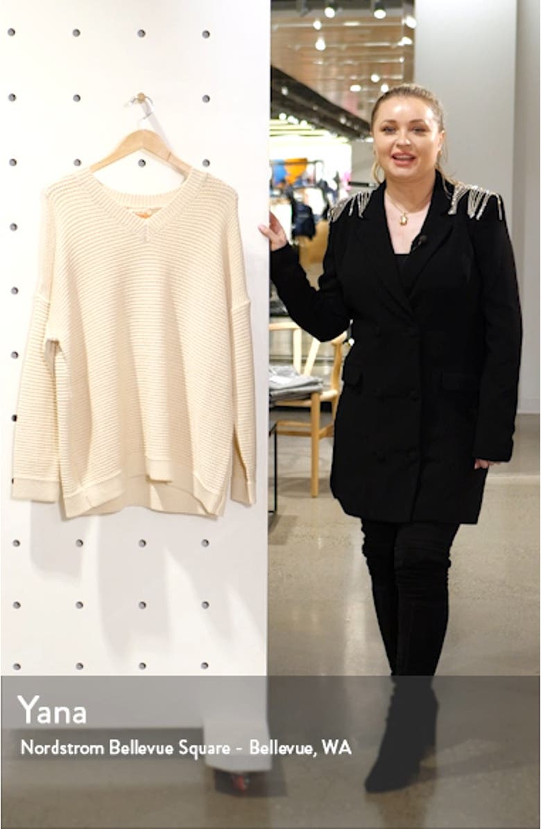 Organic Cotton Blend V-Neck Sweater, sales video thumbnail