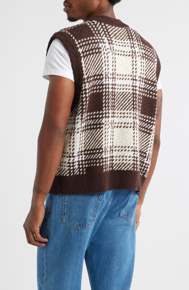 Obey Avon Plaid Sweater Vest, Alternate, color, Vanilla Multi